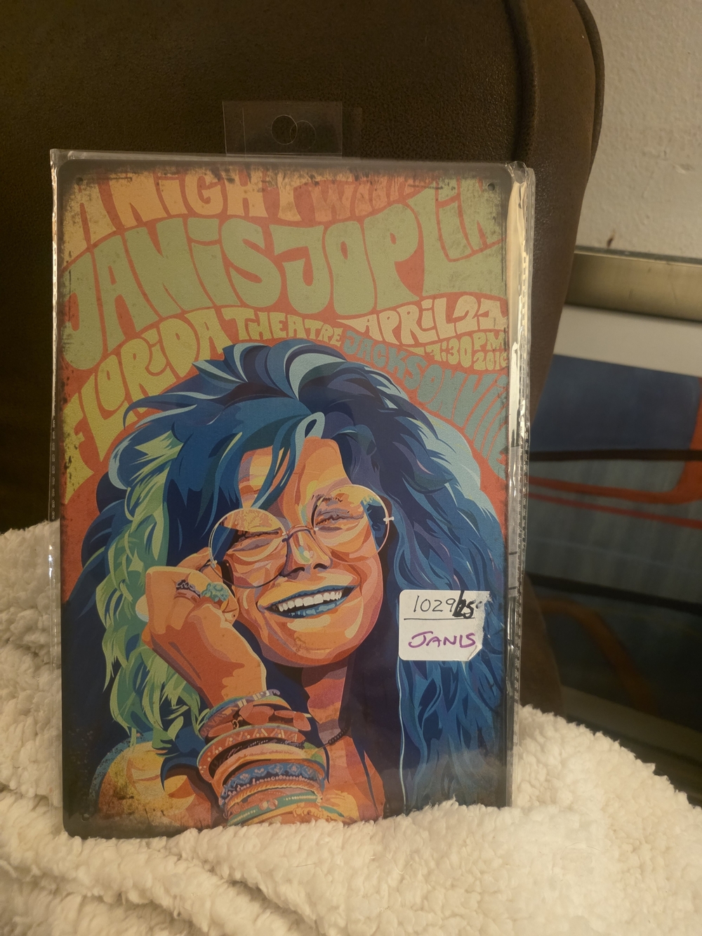 Janis Joplin Colorful Pop Art Metal Sign